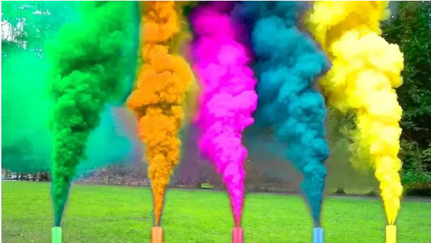 Saikara Collection Small Smoke Fog Herbal Holi Color Holi Color Powder Pack of 1  (Red, Blue, Orange, Green, 100 g)